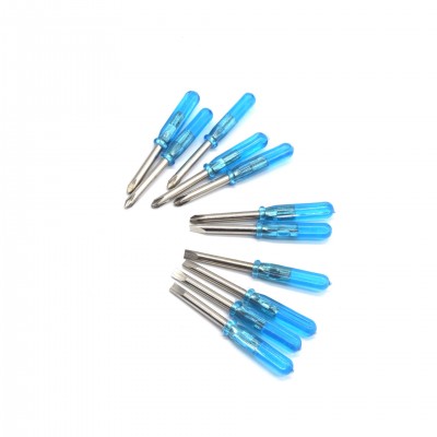 Premium Quality 45Mm 3mm  Promotional Blue  Pocket Screwdriver With Crystal Handle For Repair